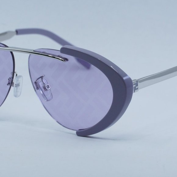NEW FENDI FE40042U 81U VIOLET SILVER/LILAC MIRROR WITH FF PATTERN SUNGLASSES - Picture 8 of 12